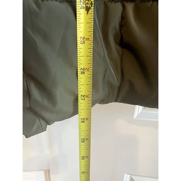 Quilted Coat Parka Moss Green with Faux Fur Trim Detachable Hood--Womens M - Picture 8 of 14